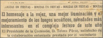 Recorte de prensa. Pueblo Gallego. 1960
